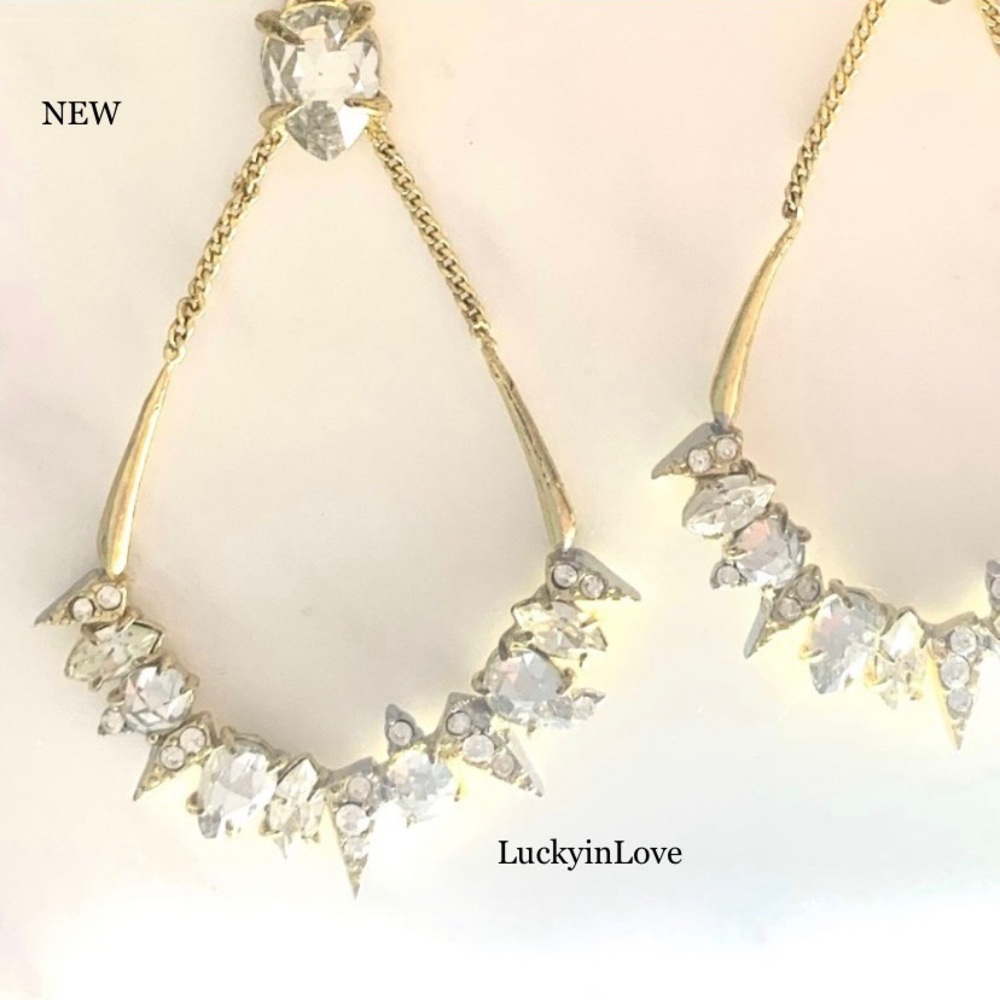 ALEXIS BITTAR Miss Havisham Elements Open Gold Mosaic Orbiting Crystal Earrings
